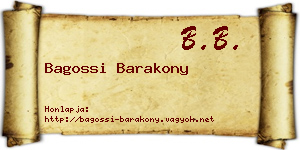 Bagossi Barakony névjegykártya